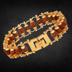 Gold Plated Modern Rudraksha Bracelet For Men & Women