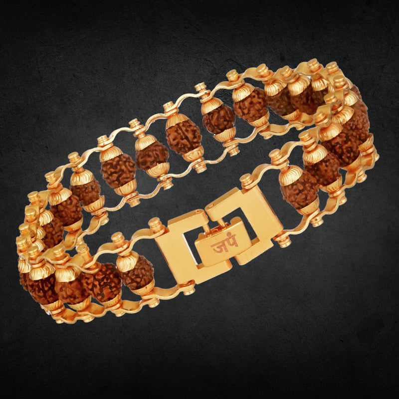 Gold Plated Modern Rudraksha Bracelet For Men & Women