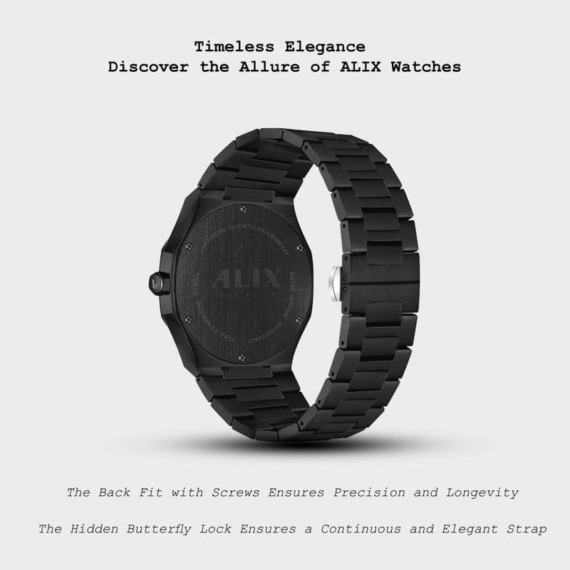 Stylish Arabic Dial Watch for Men - Black Ultra Thin Stainless Steel Analog Watch DSL