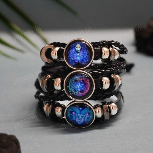 Zodiac Cosmic Leather Bracelet