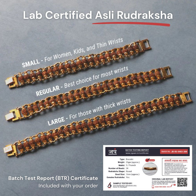 Gold Plated Modern Rudraksha Bracelet For Men & Women