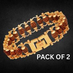 Gold Plated Essential+ Elemental Rudraksha Bracelet Combo PACK OF 2
