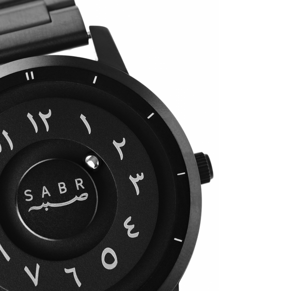 SABR Black Arabic Numeral Watch – Premium Islamic Wristwatch for Men & Women