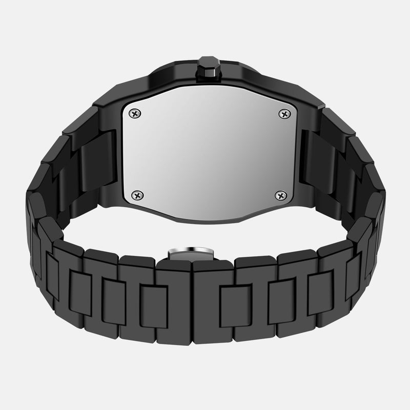 Black Arabic Dial Watch for Men - Black Ultra Thin Stainless Steel Analog Watch