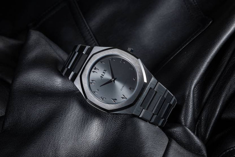 Stylish Arabic Dial Watch for Men - Black Ultra Thin Stainless Steel Analog Watch